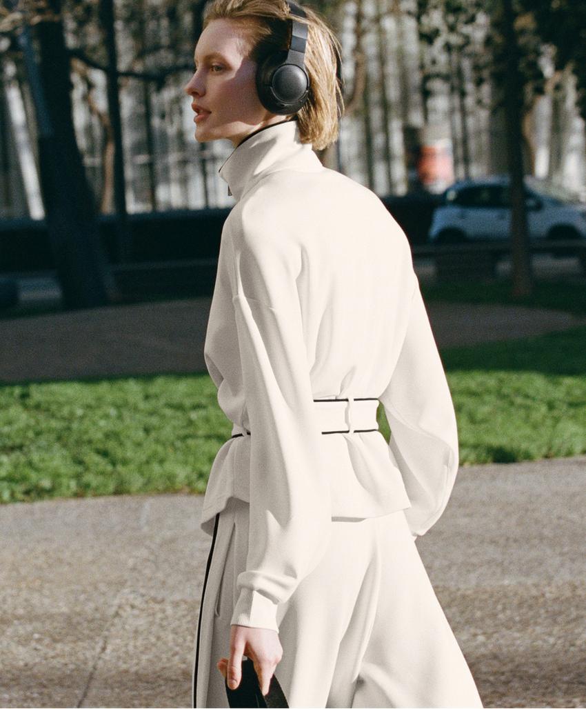 Куртка с контрастным Piping из мягкого модала