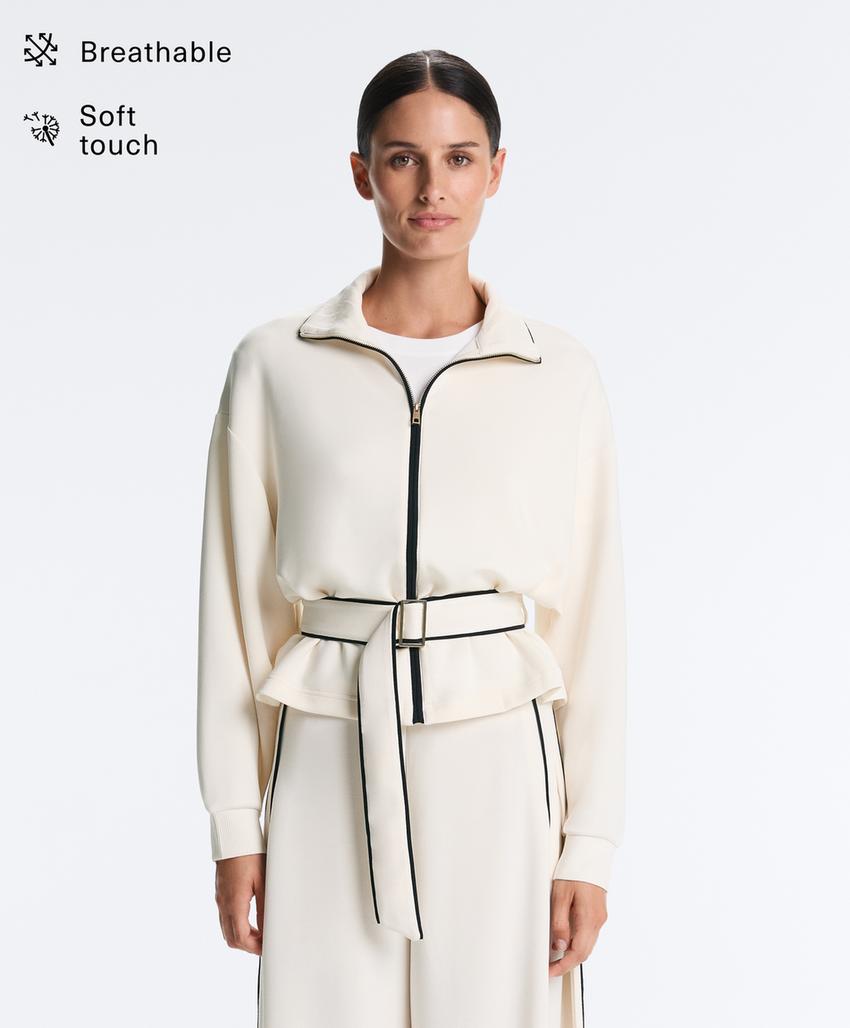 Куртка с контрастным Piping из мягкого модала