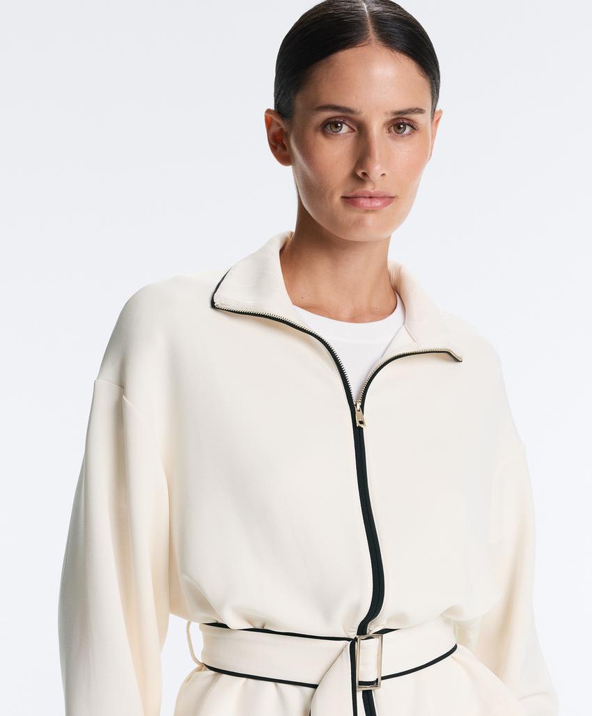 Куртка с контрастным Piping из мягкого модала