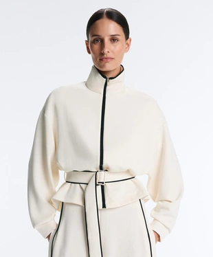 Куртка с контрастным PIPING из мягкого модала- Заказать в России