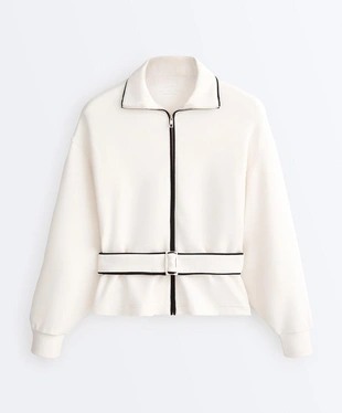 Куртка с контрастным PIPING из мягкого модала- Заказать в России