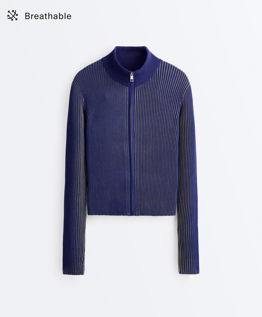 Облегающий жакет из ребристого трикотажа