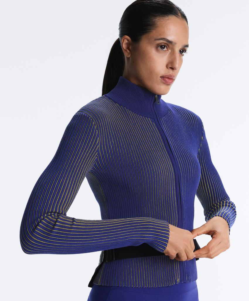 Облегающий жакет из ребристого трикотажа