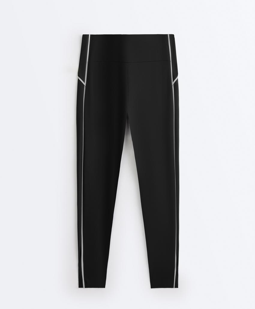 Отражающие леггинсы с высокой талией и утягивающим эффектом до щиколотки