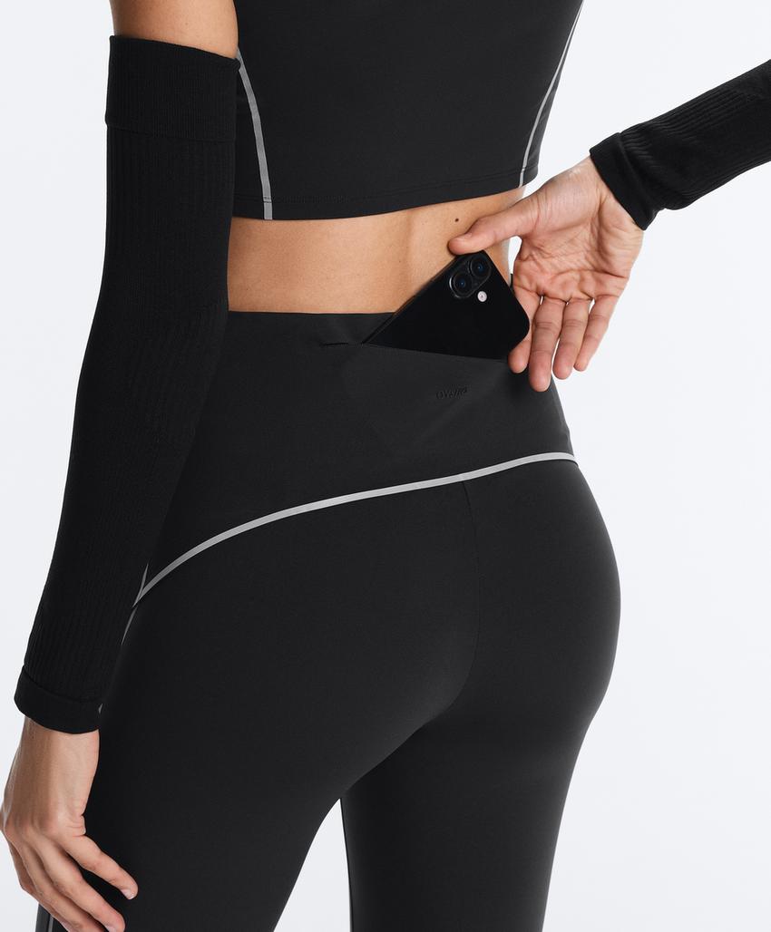 Отражающие леггинсы с высокой талией и утягивающим эффектом до щиколотки