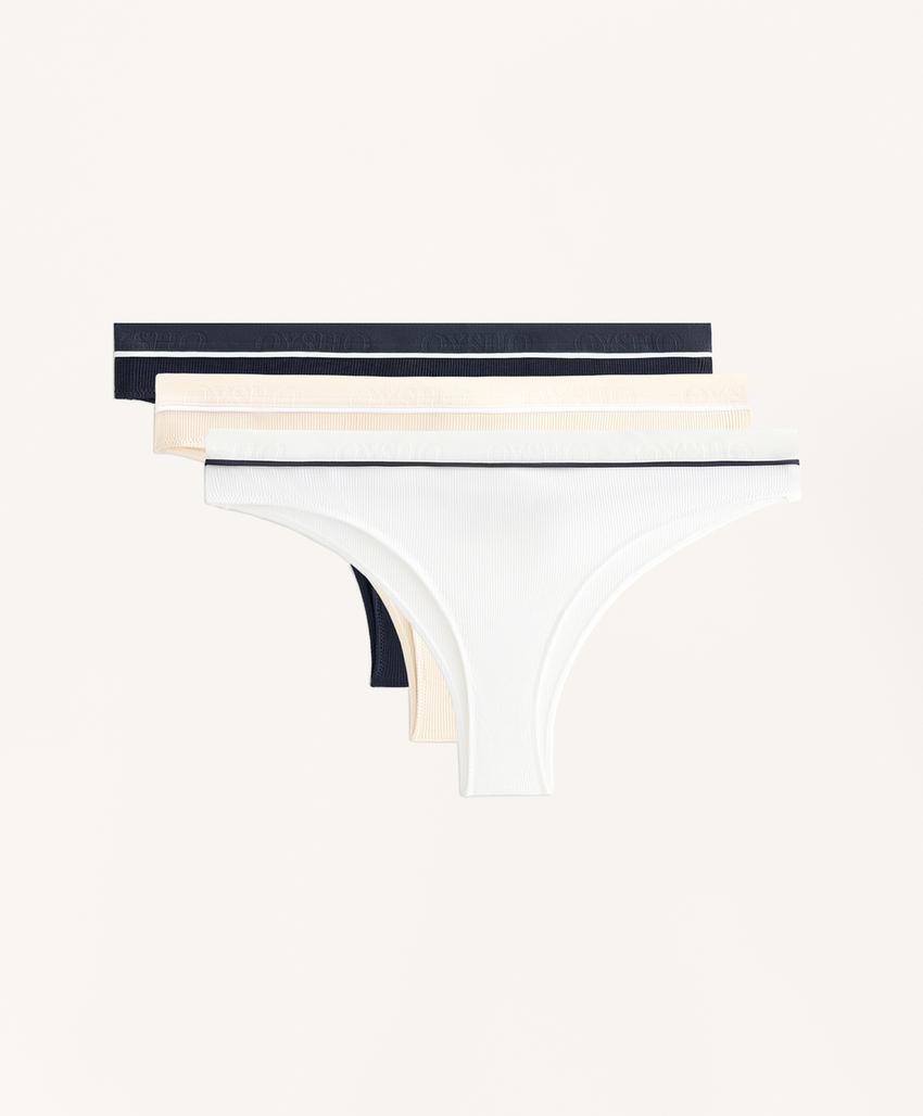 3 трусов бразильяно Rib из смесового хлопка