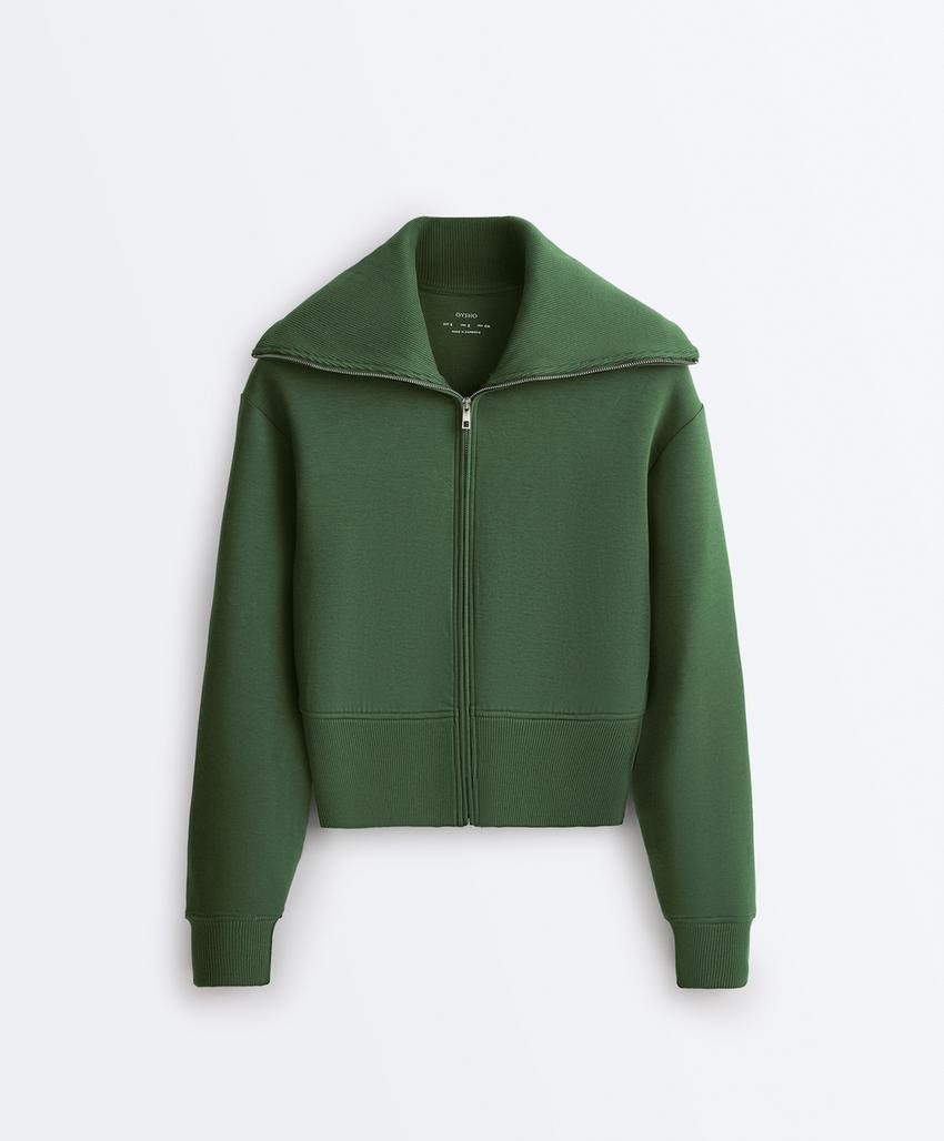 Куртка с высоким воротником из хлопкового смеси