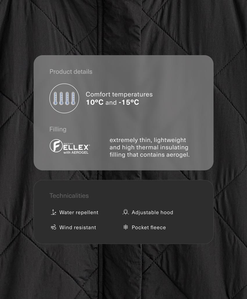 Утепленный пуховик с водоотталкивающим покрытием fellex® aerogel