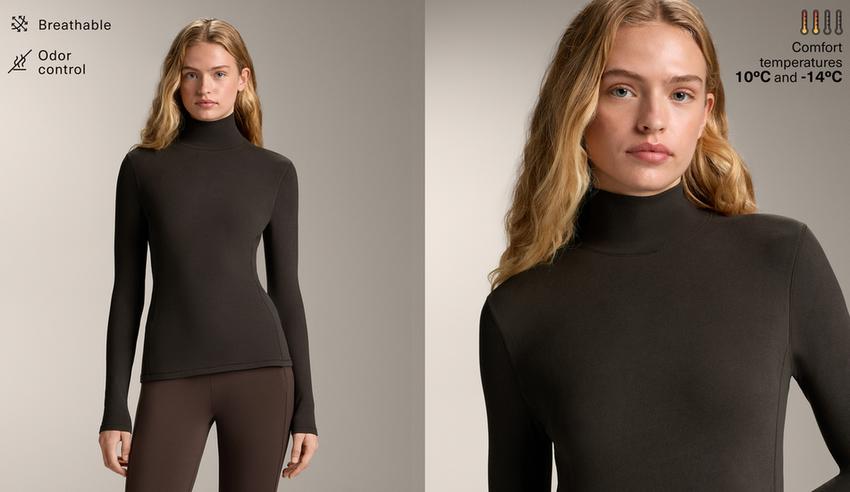 Теплый флисовый топ с высоким воротником для нижнего слоя