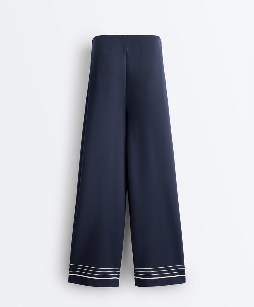 Брюки из модала с мягким на ощупь матросским узором