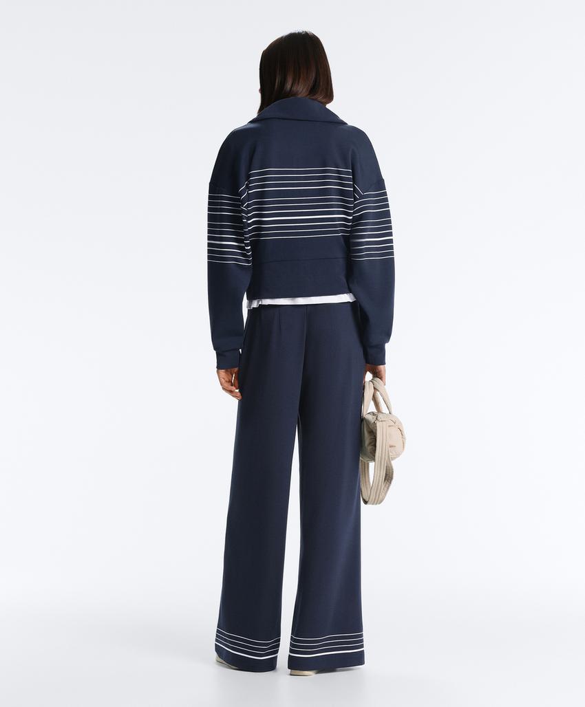 Брюки из модала с мягким на ощупь матросским узором