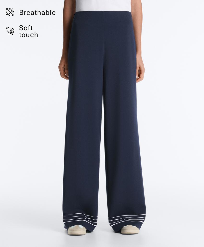 Брюки из модала с мягким на ощупь матросским узором