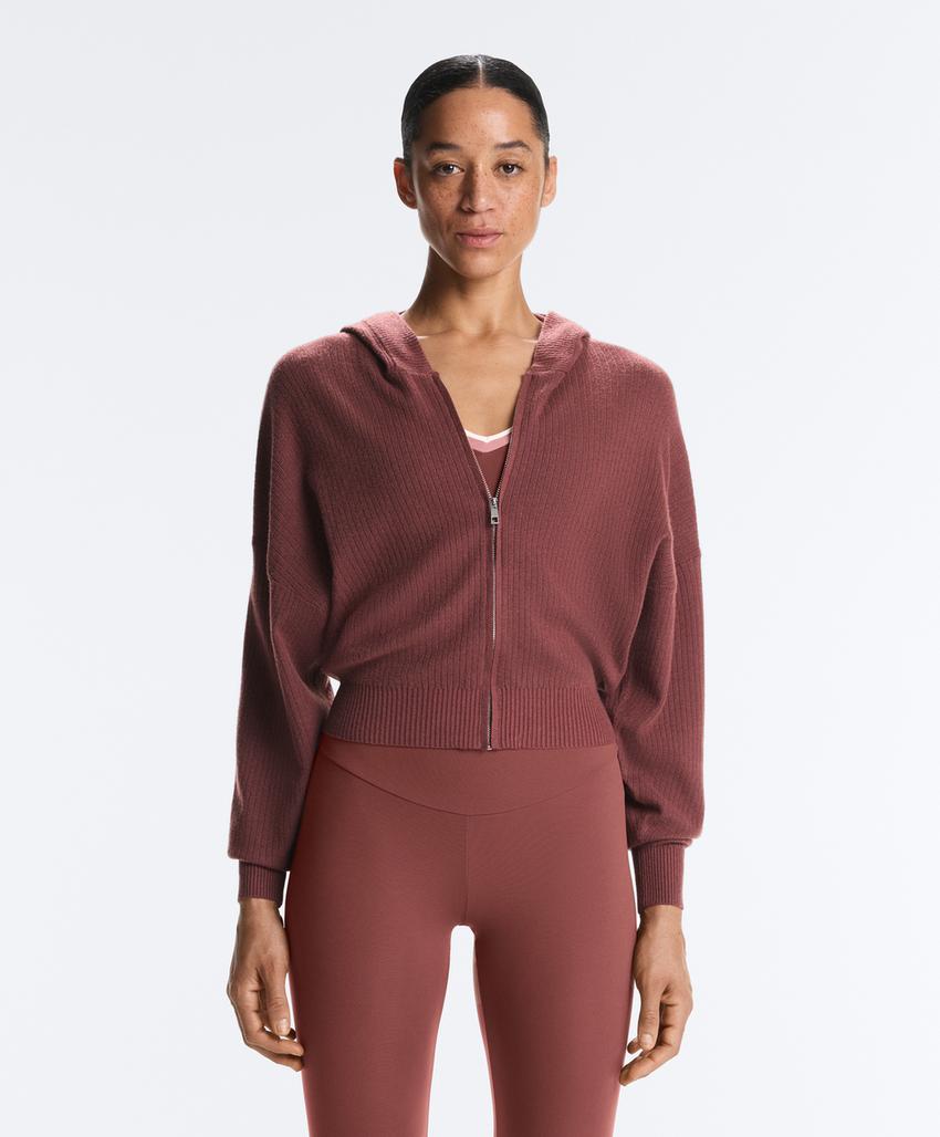 Вязаная куртка Rib с капюшоном