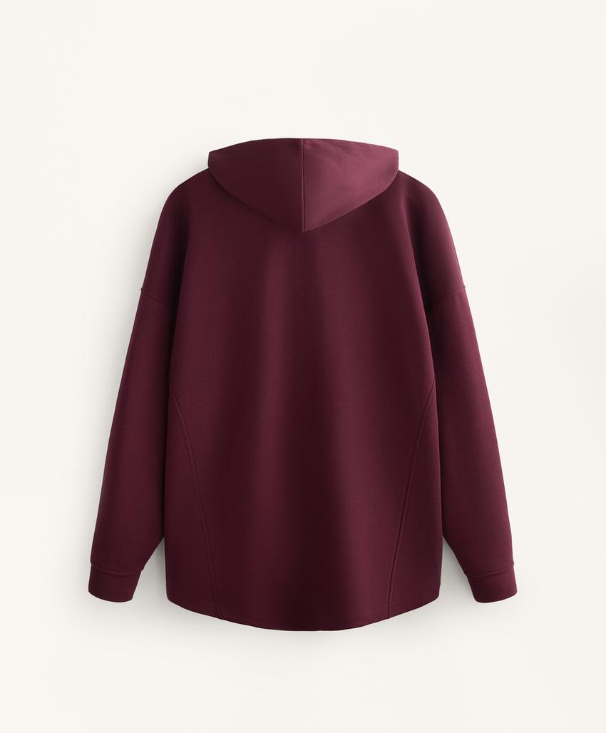 Хлопковая худи с капюшоном в стиле оверсайз из пике