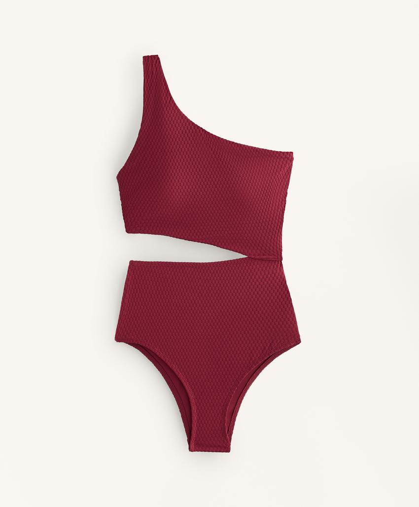 Мини-бикини с асимметричным дизайном из джаккарда в клетку