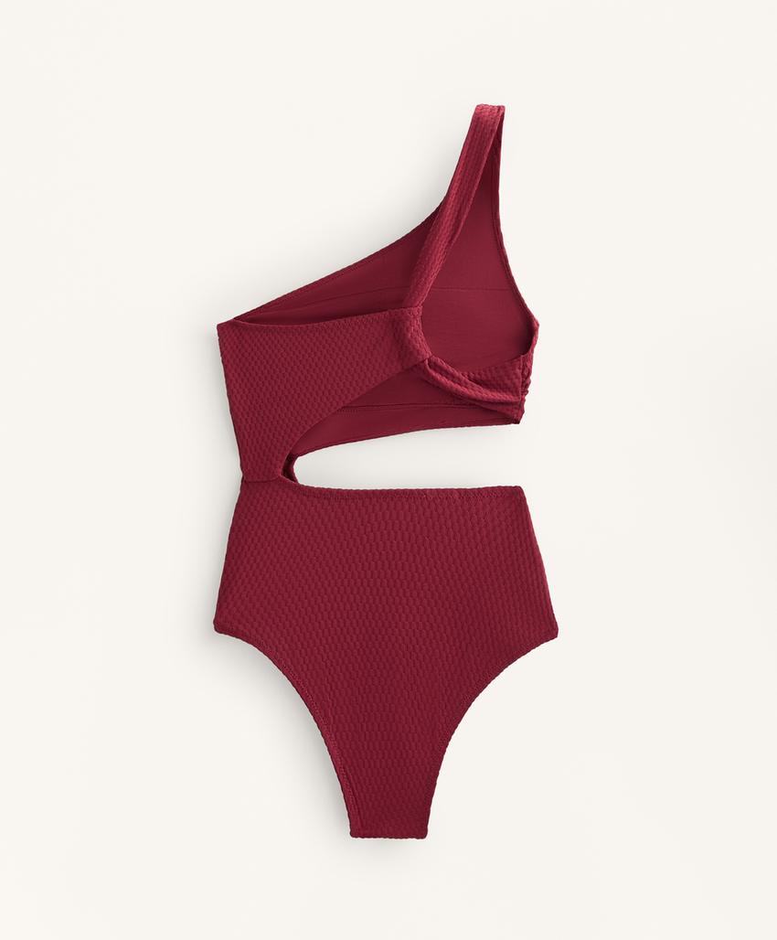 Мини-бикини с асимметричным дизайном из джаккарда в клетку