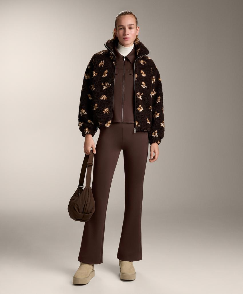 Куртка с эффектом неопрена в рубчик