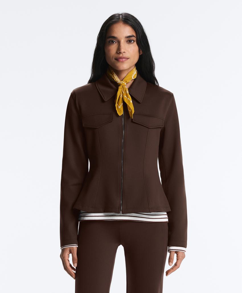 Куртка с эффектом неопрена в рубчик