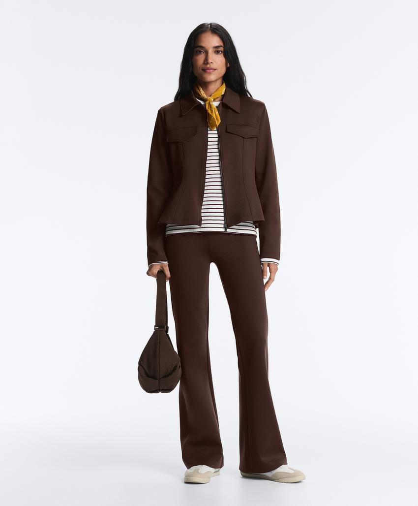 Куртка с эффектом неопрена в рубчик