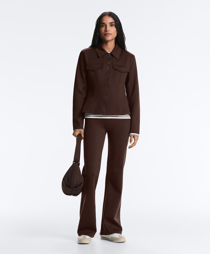 Куртка с эффектом неопрена в рубчик