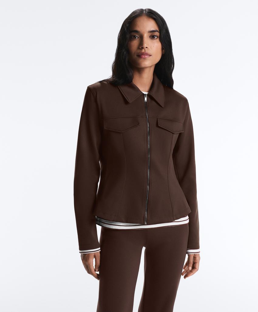 Куртка с эффектом неопрена в рубчик