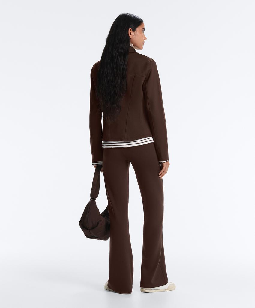 Куртка с эффектом неопрена в рубчик