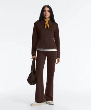 Куртка с эффектом неопрена в рубчик- Заказать в России