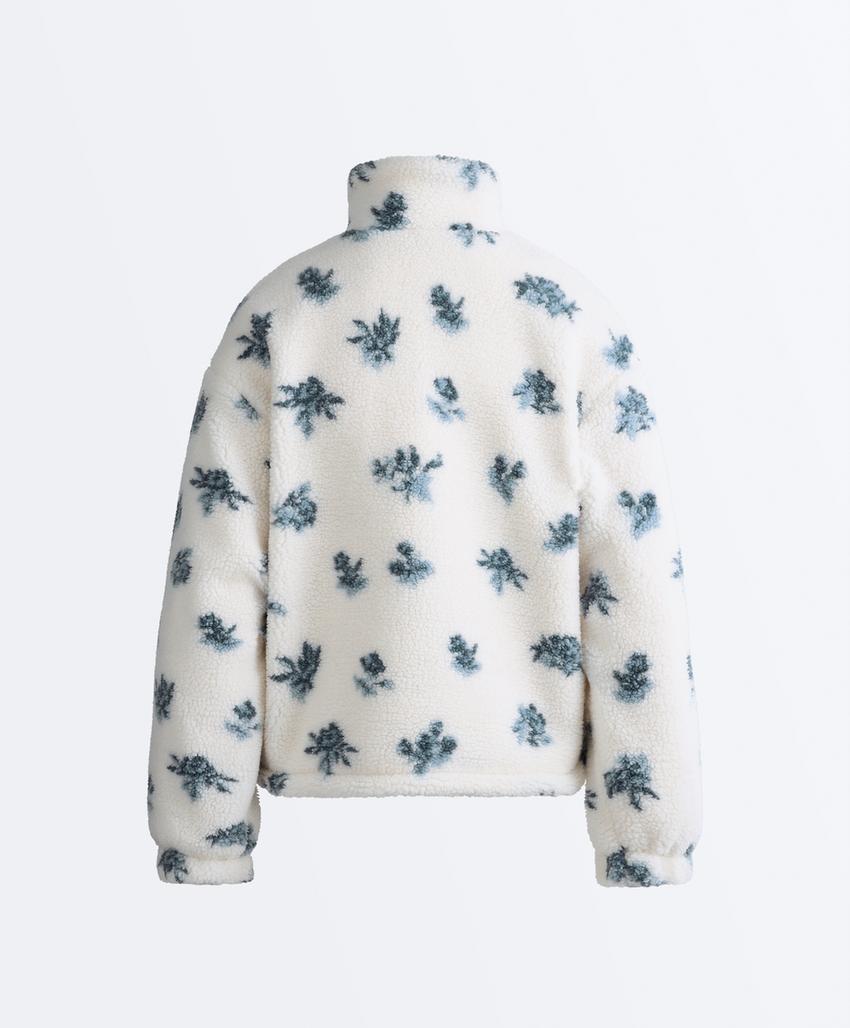 Пальто с имитацией овчины и цветочным узором