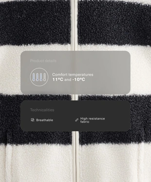 Куртка-бомбер из искусственной овчины в полоску- Заказать в России