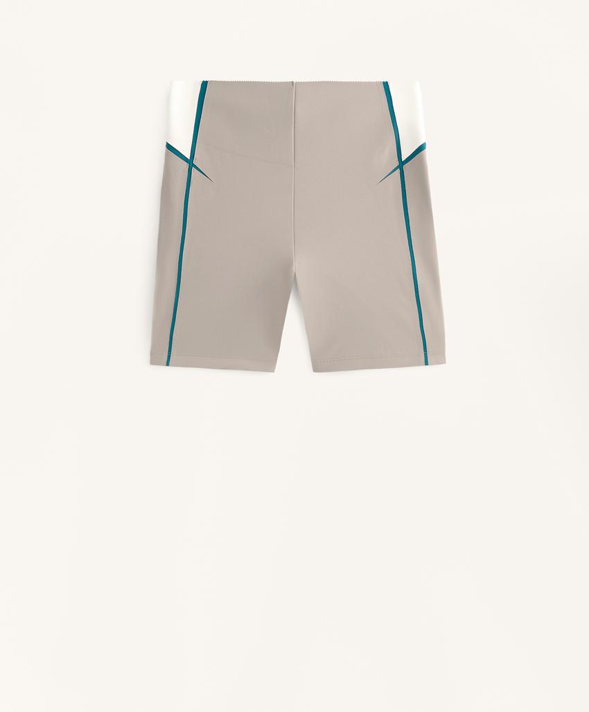 Шорты высокой посадки hot pants с компрессионными линиями и коррекцией фигуры 10 см