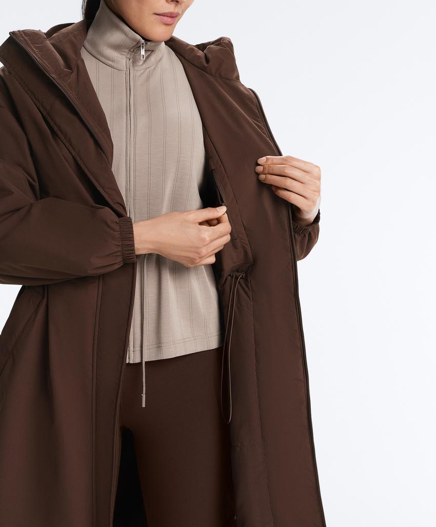 Длинный утепленный пуховик fellex® с aerogel, водонепроницаемость 10k, коричневый