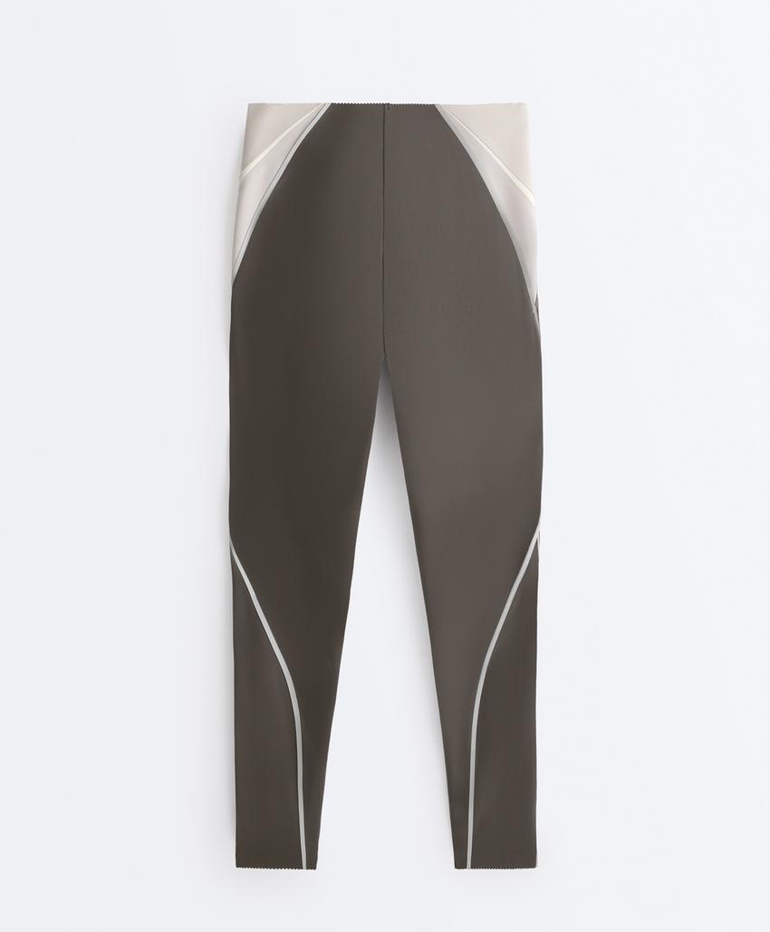 High-rise Compressive reflective core control ankle-length leggings