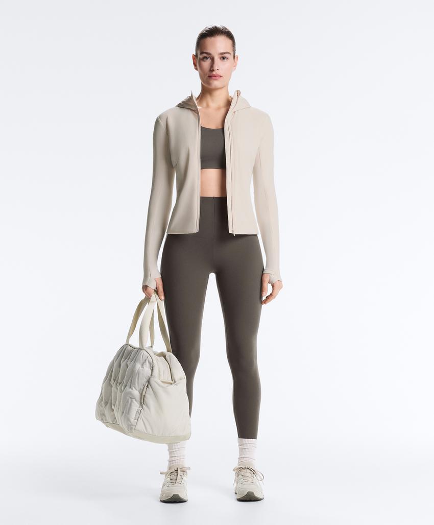 High-rise Compressive reflective core control ankle-length leggings