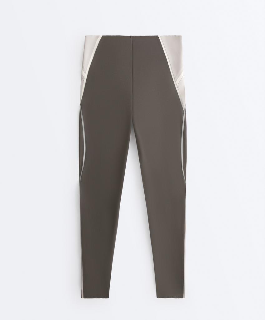 High-rise Compressive reflective core control ankle-length leggings