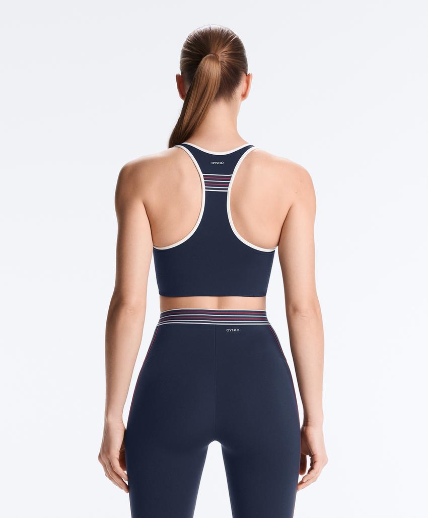 Спортивный топ средней поддержки с резиновыми вкладышами