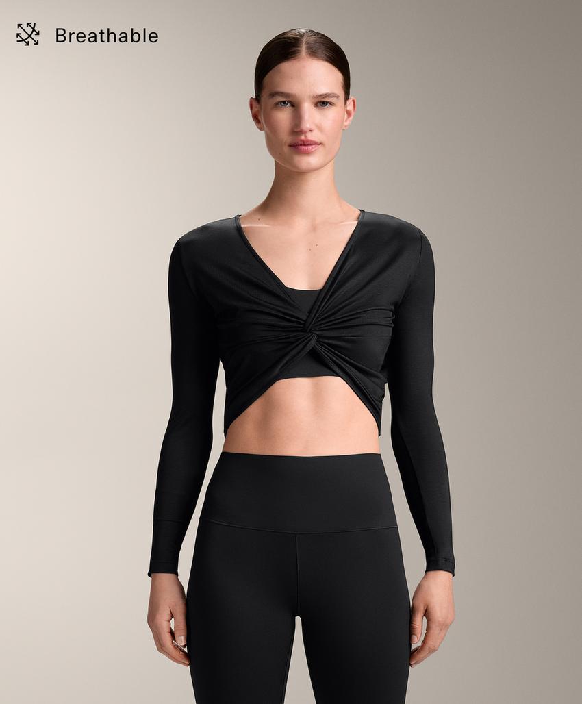 Футболка из смеси лиоцелла с длинным рукавом и завязкой многофункциональная