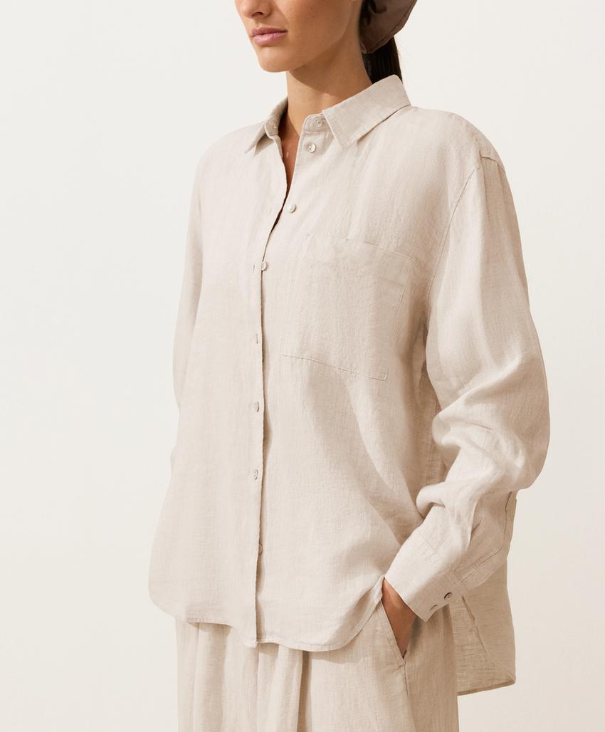 Рубашка из 100% льна свободного кроя