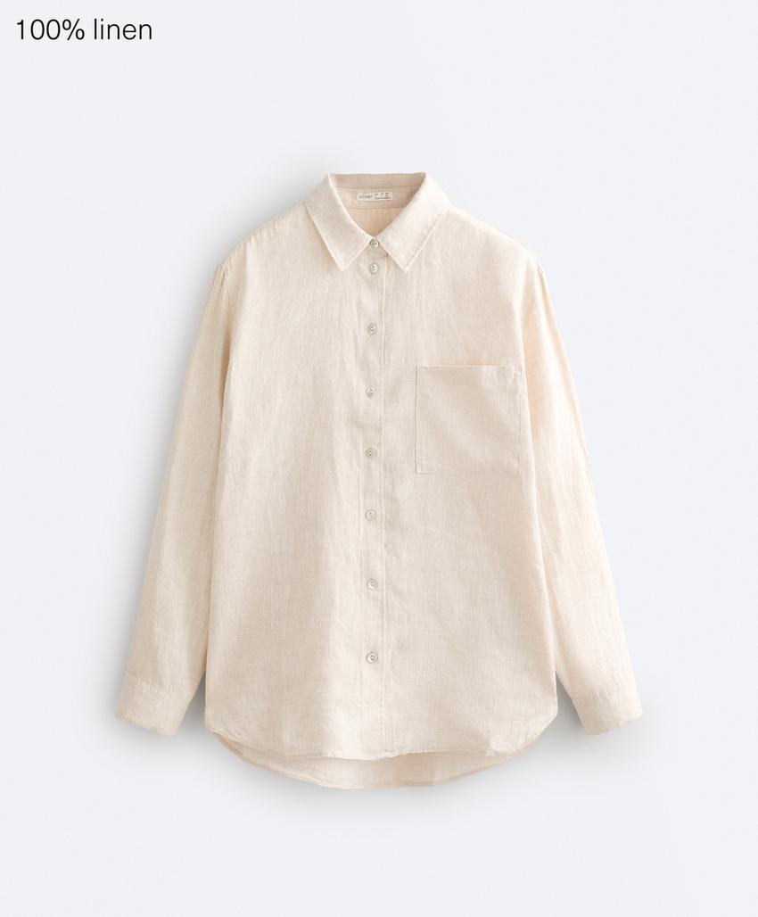 Рубашка из 100% льна свободного кроя