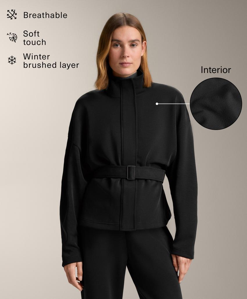 Пальто с пояском из микромодала