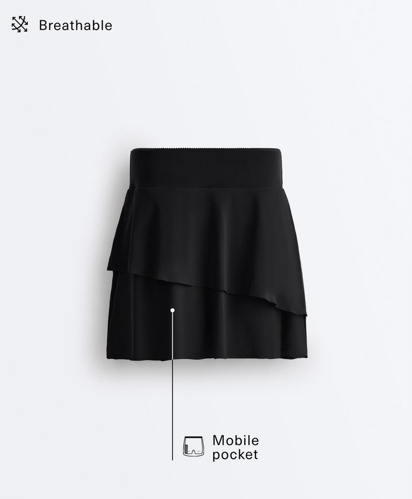 Облегающая мини-юбка с оборками