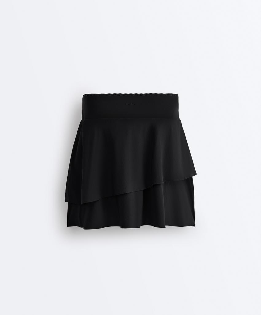 Облегающая мини-юбка с оборками