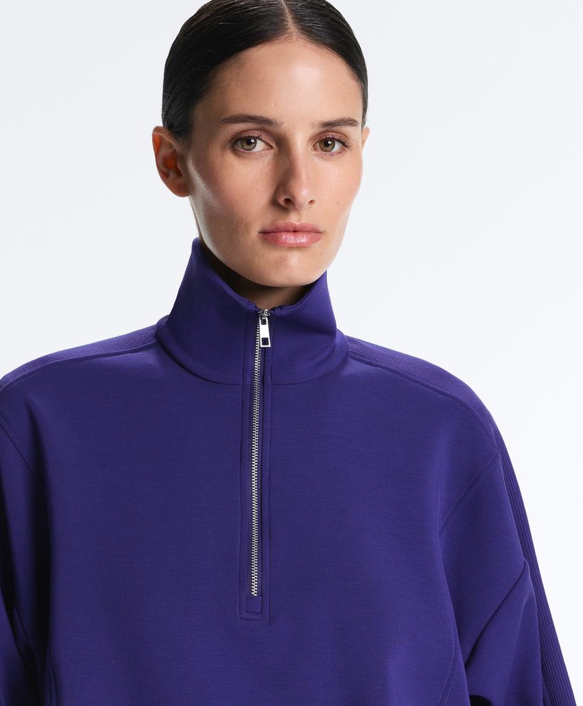 Свитшот с застежкой на половину с brushed modal