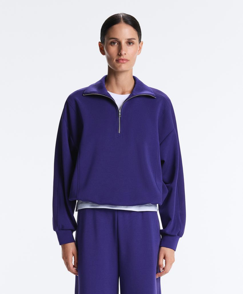 Свитшот с застежкой на половину с brushed modal