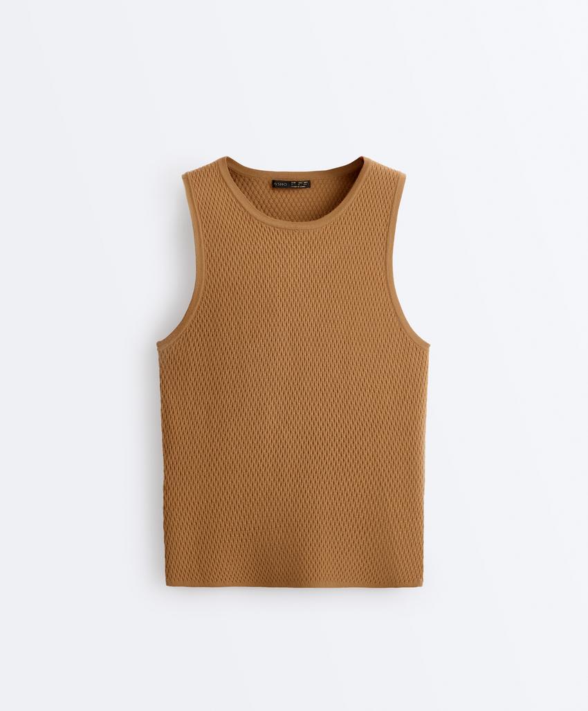 Вязаный топ без рукавов