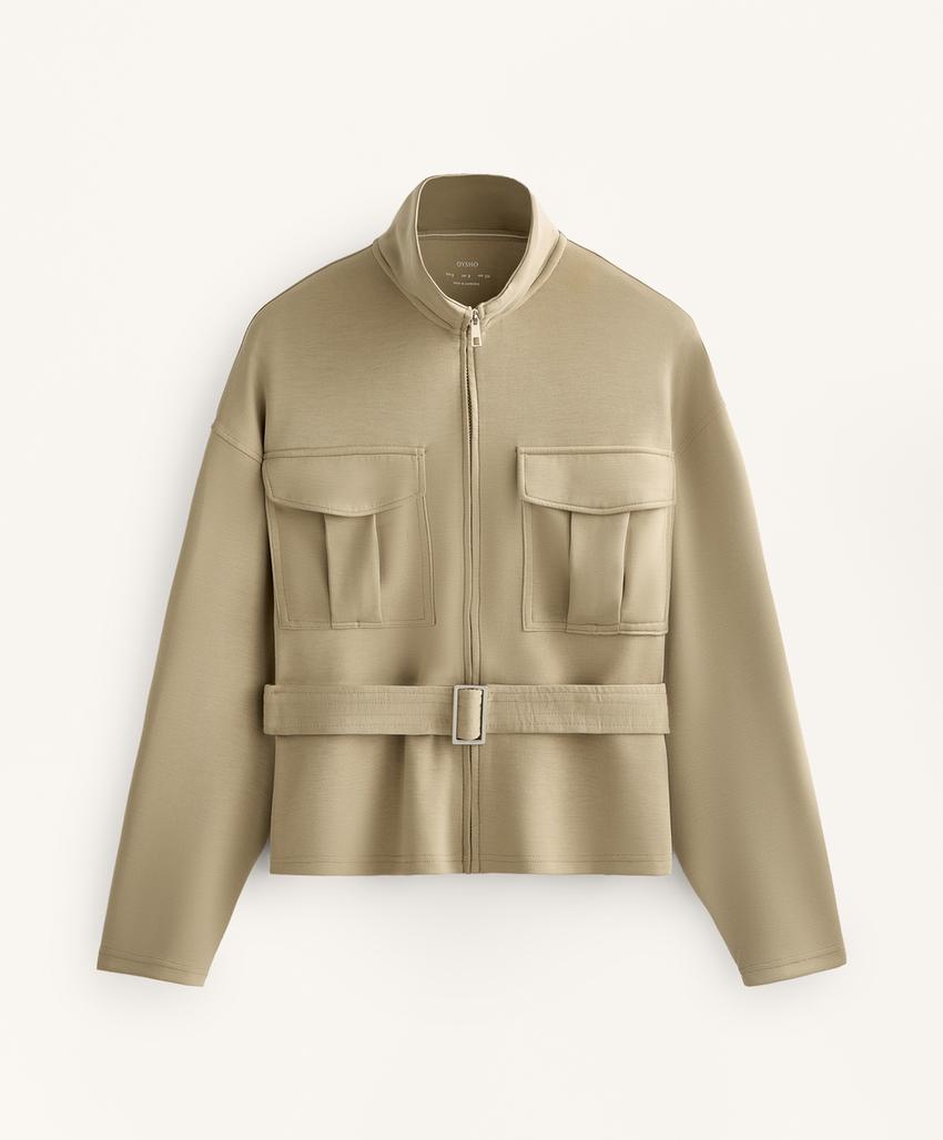 Пиджак с поясом из мягкого материала с модалом