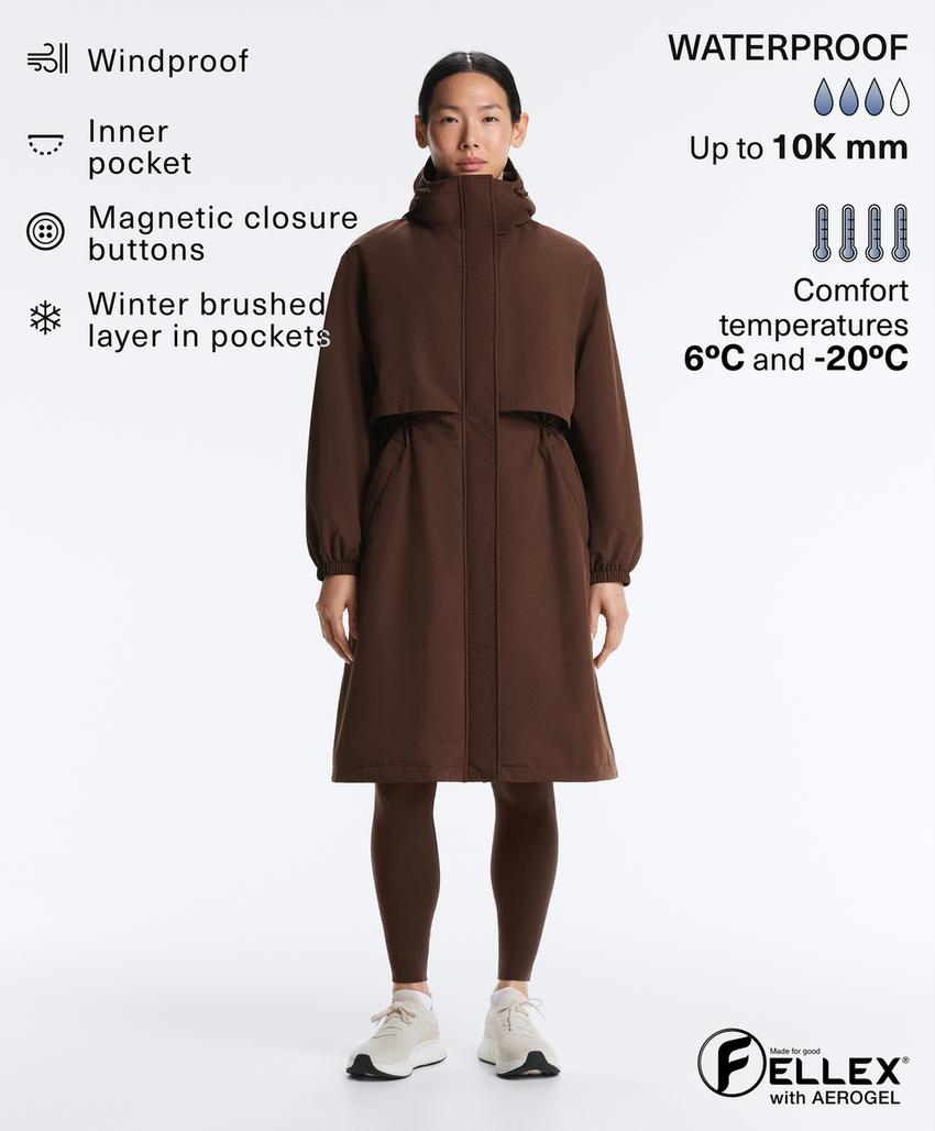 Длинная утепленная куртка fellex® с aerogel 10k и водонепроницаемой тканью