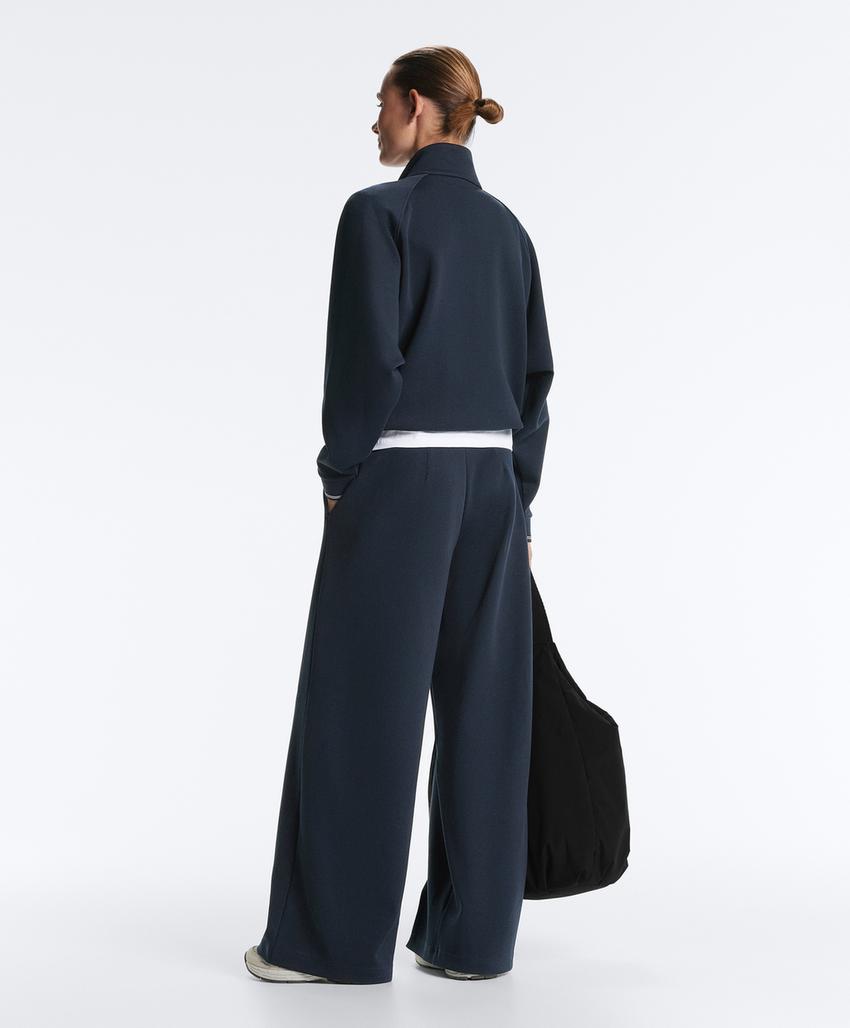 Прямые брюки пике из хлопка с контрастным Piping