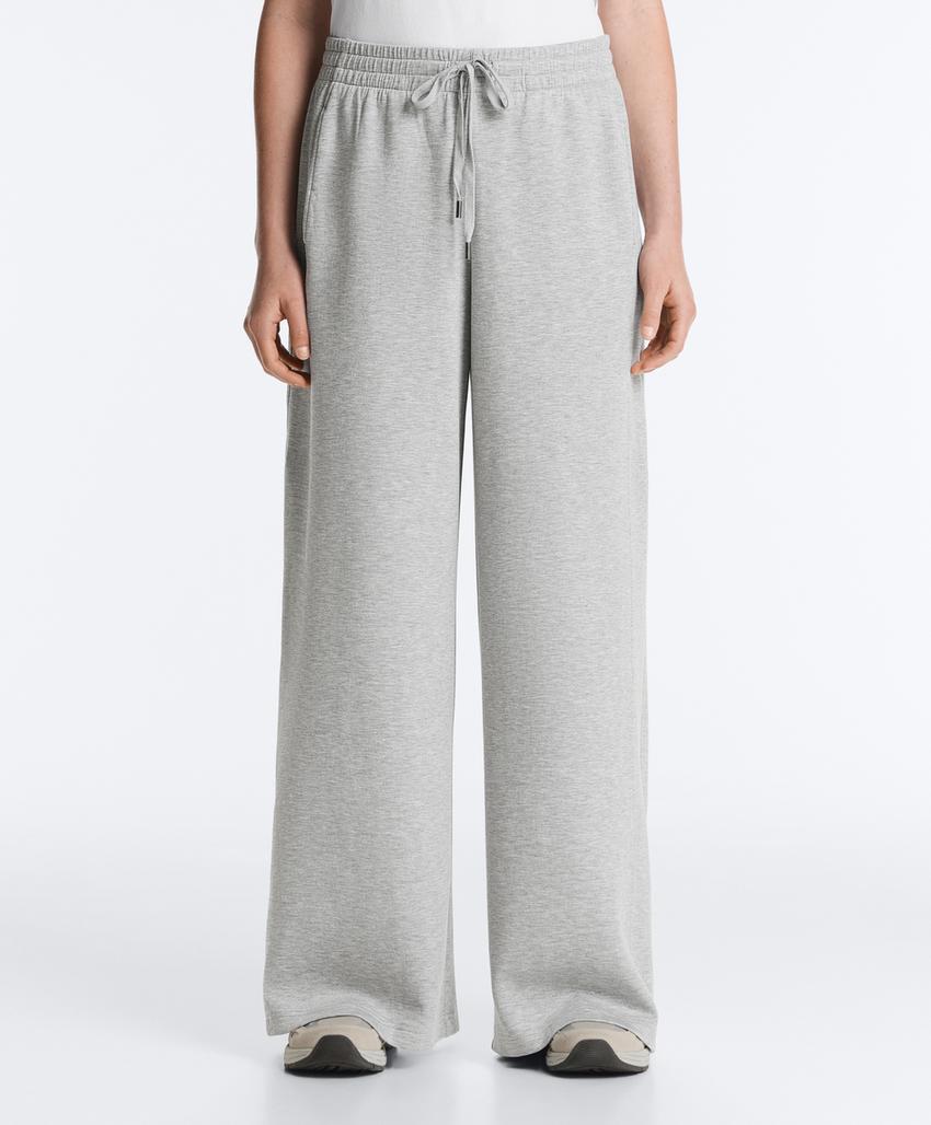 Прямые брюки из меланжевого пике