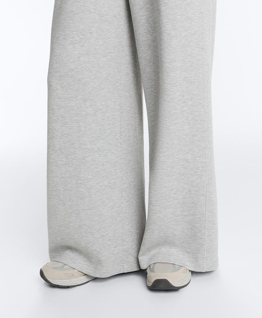 Прямые брюки из меланжевого пике