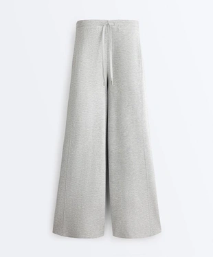 Прямые брюки из меланжевого пике- Заказать в России